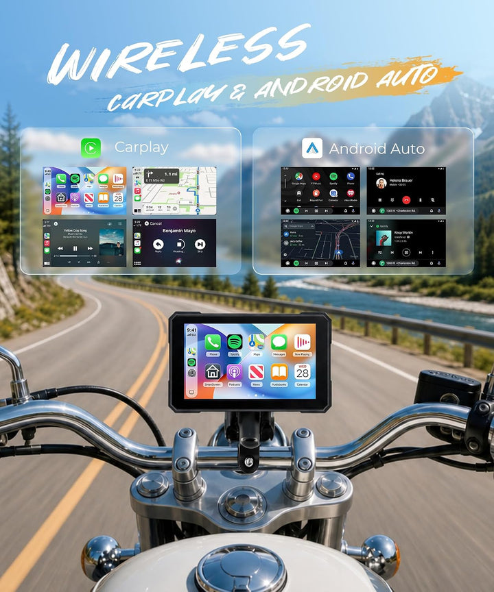 Motorrad Carplay Screen, 6 Zoll HD Touchscreen Bildschirm Autoradio für Motorrad, IP68 Wasserdicht m
