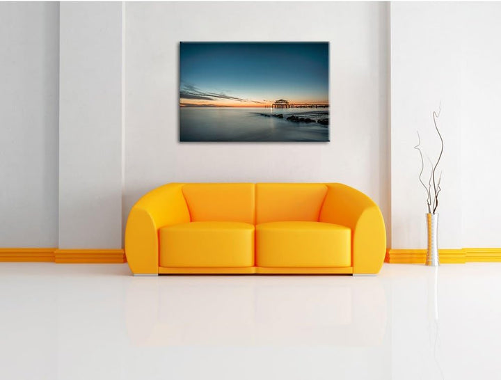 Pixxprint Timmendorfer Strand als Leinwandbild/Grösse: 100x70 / Wandbild/Kunstdruck/fertig bespannt,