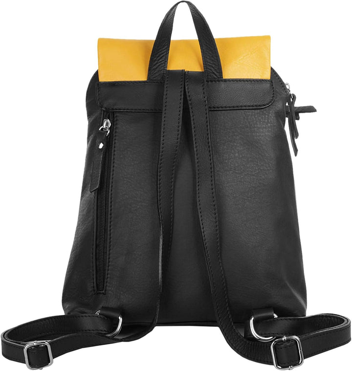 Cluty City-Rucksack Echt Leder Damen | | 020401 Gelb, Gelb