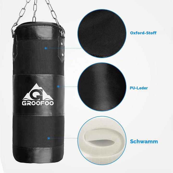 GROOFOO Boxsack Kinder Hochleistungs Oxford Boxsack für Kinder, Jugendliche und Erwachsene, UNGEFÜLL