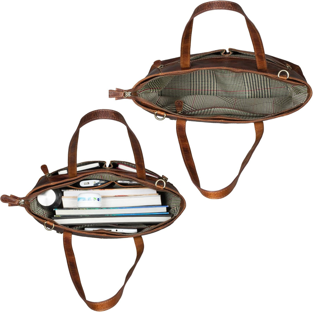 STILORD 'Madeleine' Grosse Umhängetasche Damen Leder Vintage Schultertasche Elegante Businesstasche