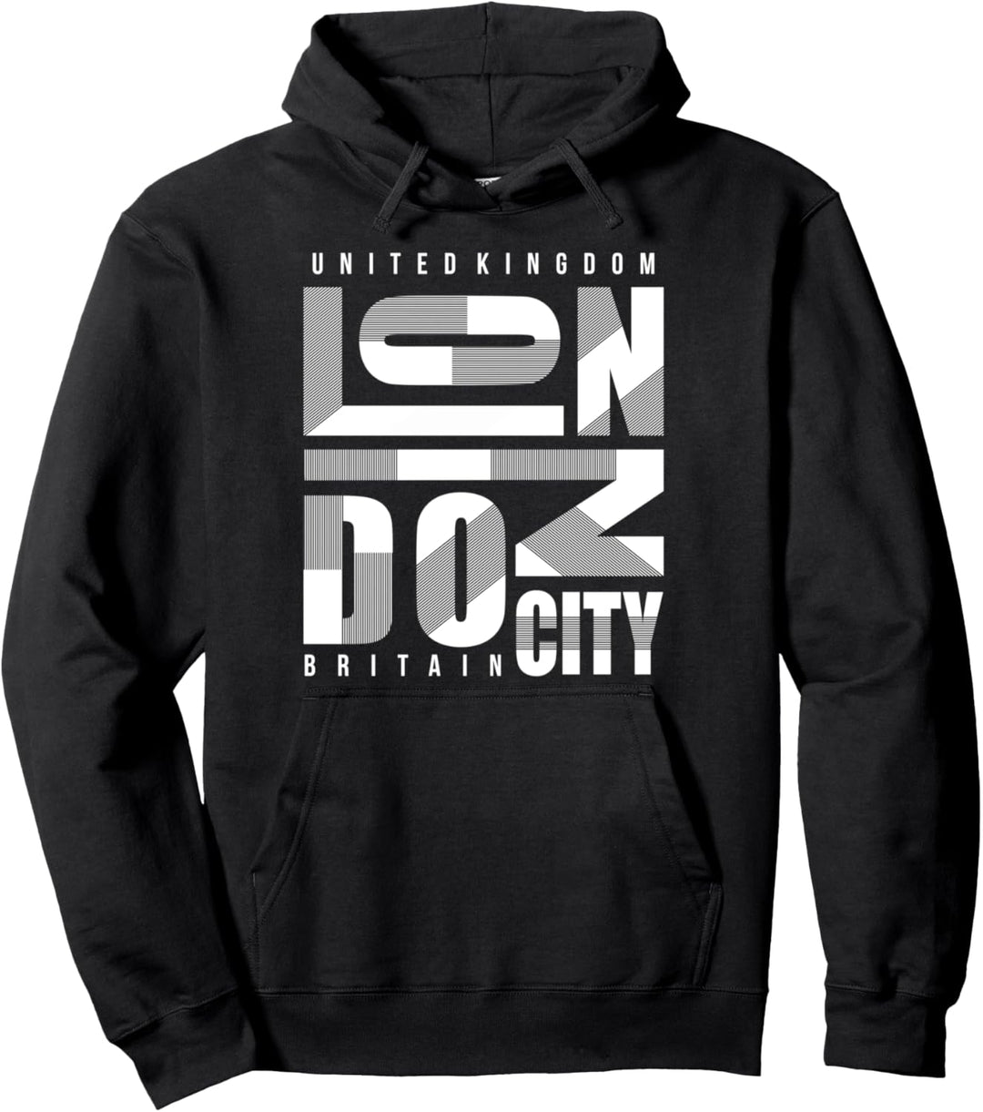 London UK, I Love London Vibes, Cool London Illustration Pullover Hoodie