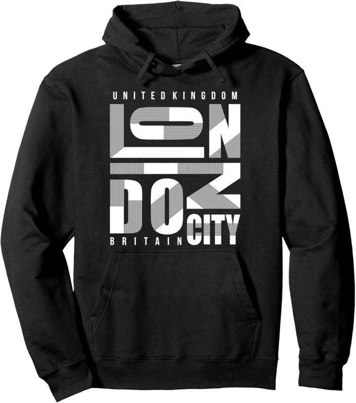 London UK, I Love London Vibes, Cool London Illustration Pullover Hoodie