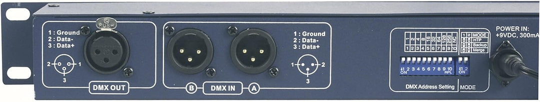 Showtec DMX-Merger, DM-2512R, 2 x Input / 1 x Output DMX