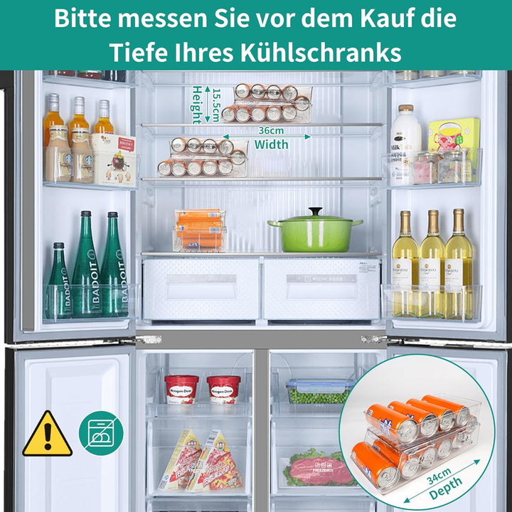 Schevem Dosenorganizer Kühlschrank,Getränkeregal für Küchen, Organizer Foldable Dosenhalter für Getr
