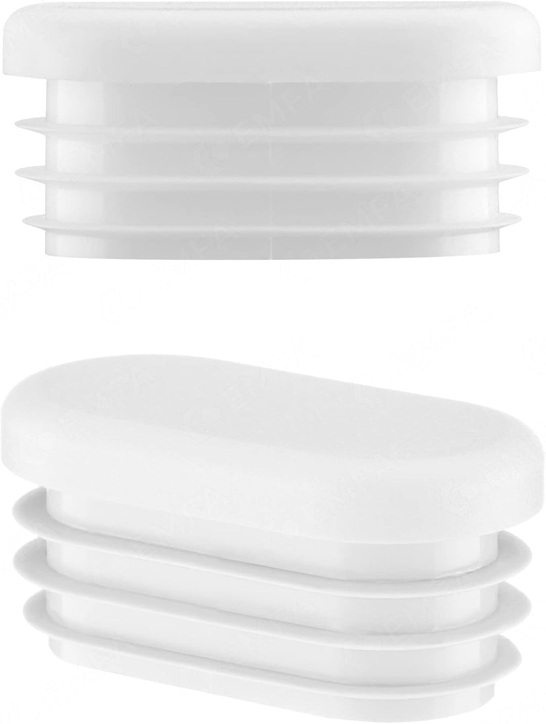 EMFA Lamellenstopfen für Ovalrohre 30x15mm 25 Stück Weiss (RAL 9010) Ovalstopfen 1,5x3,0 cm 15x30 mm