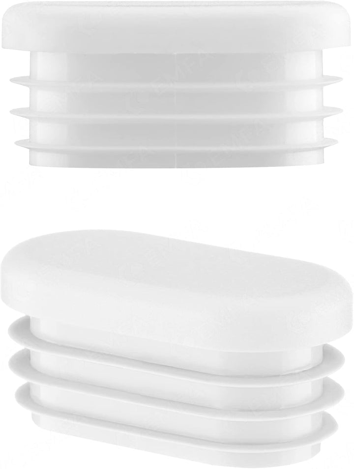 EMFA Lamellenstopfen für Ovalrohre 30x15mm 25 Stück Weiss (RAL 9010) Ovalstopfen 1,5x3,0 cm 15x30 mm