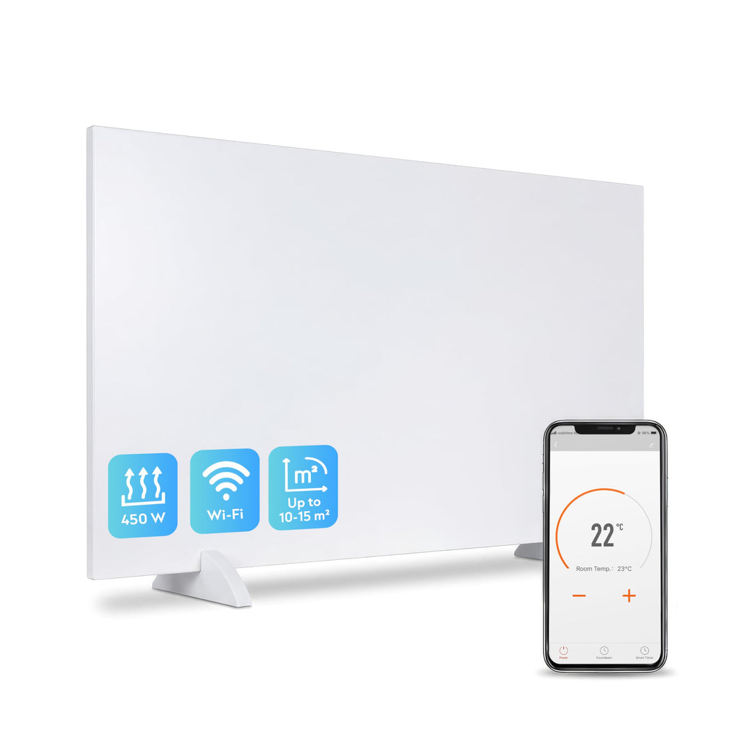 Silvergear® Infrarotheizung 450W | Premium Energieeffizientes Heizpaneel mit WiFi-Steuerung | Doppel