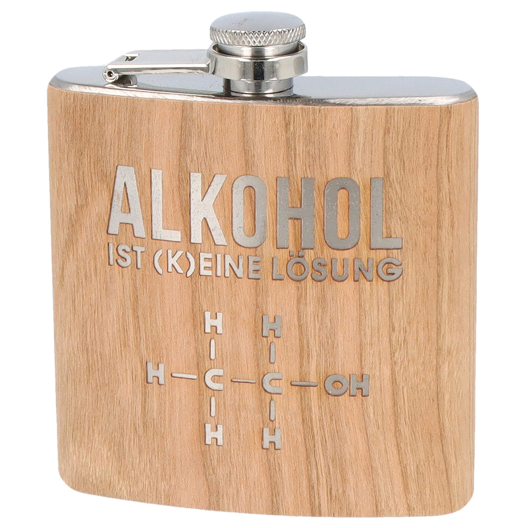 · Flachmann aus Edelstahl mit Gravur · Geschenke für Männer · Flachmann aus Holz · Geschenke für Fre