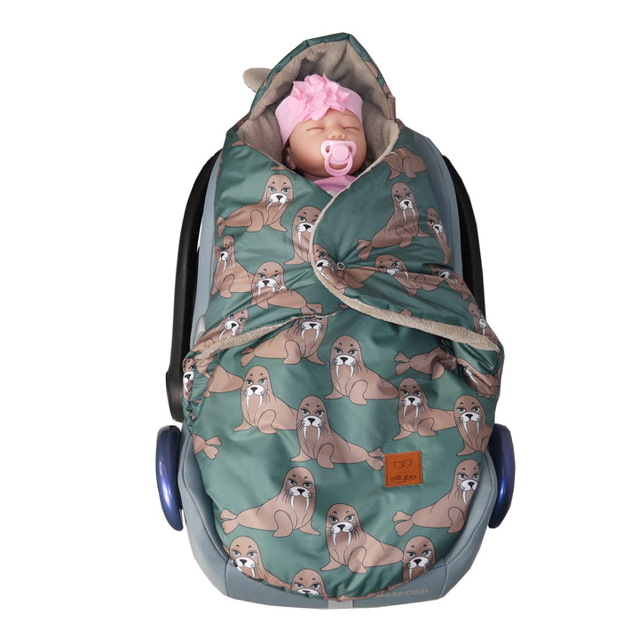 millybo Fusssack Baby Einschlagdecke für Winter geeignet für Kinderwagen Babyschale Babybett Autosit