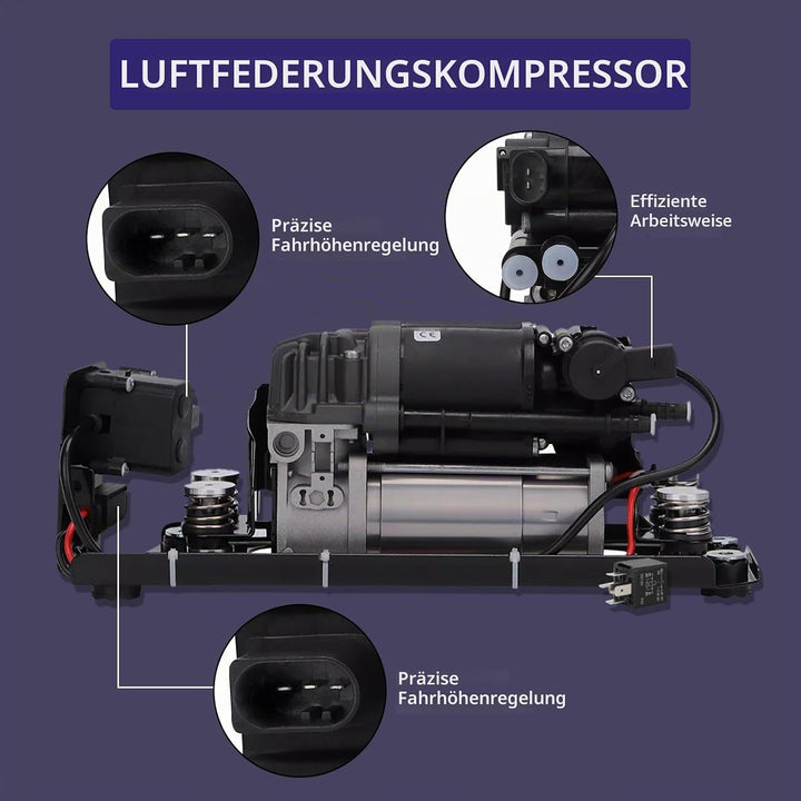 Luftfederungs Kompressorpumpe mit Halterung Ventilblock &amp; Relais, kompatibel mit 5er Gran Turismo F0