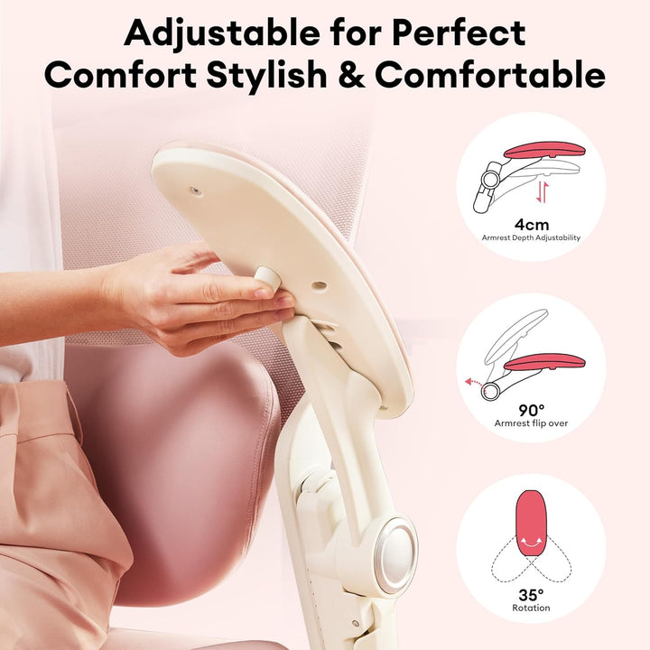 MUSSO E80 Muse FemmePosture™ Ergonomischer Bürostuhl für Frauen - 135° Neigung & 3D-Lendenstütze, 17