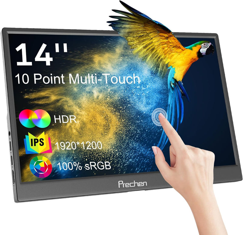 14 Zoll Portable Monitor Touchscreen, HDR, 400cd/m², 100% sRGB, Kickstand & Lautsprecher, IPS 1920x1