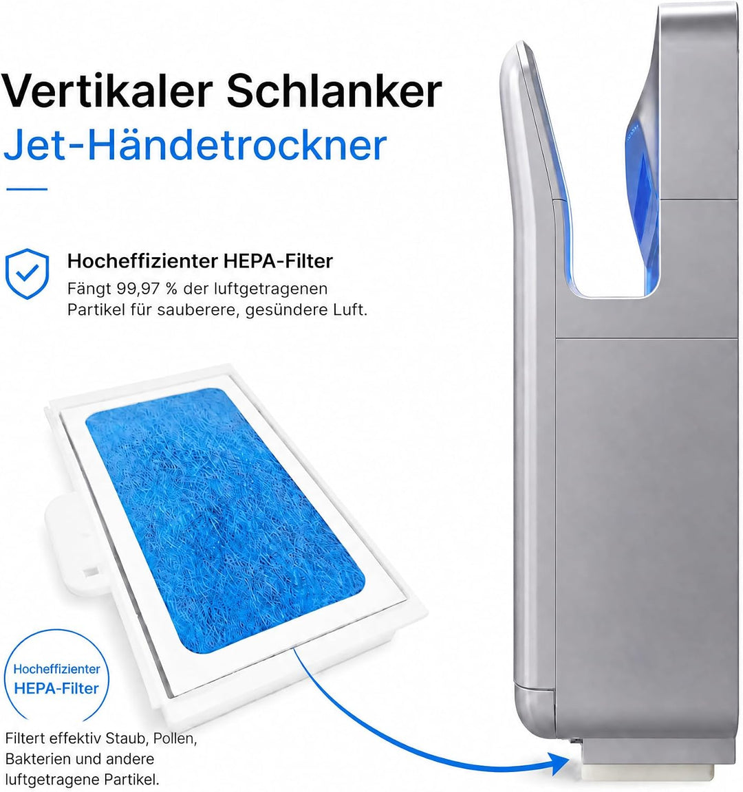 FG2006H Automatischer doppelseitiger Jet-Händetrockner, 240V, Silber