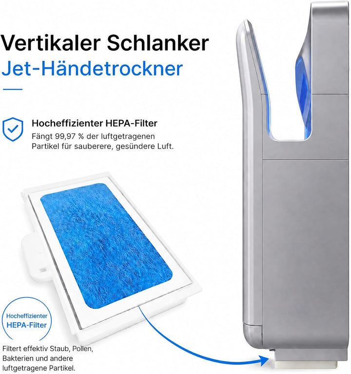 FG2006H Automatischer doppelseitiger Jet-Händetrockner, 240V, Silber