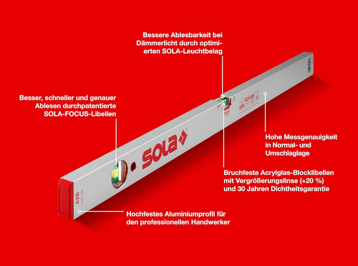 Sola 1011301 2.568.704,5 cm AZB 254 cm, rot, 100 cm 1000 mm, 1000 mm