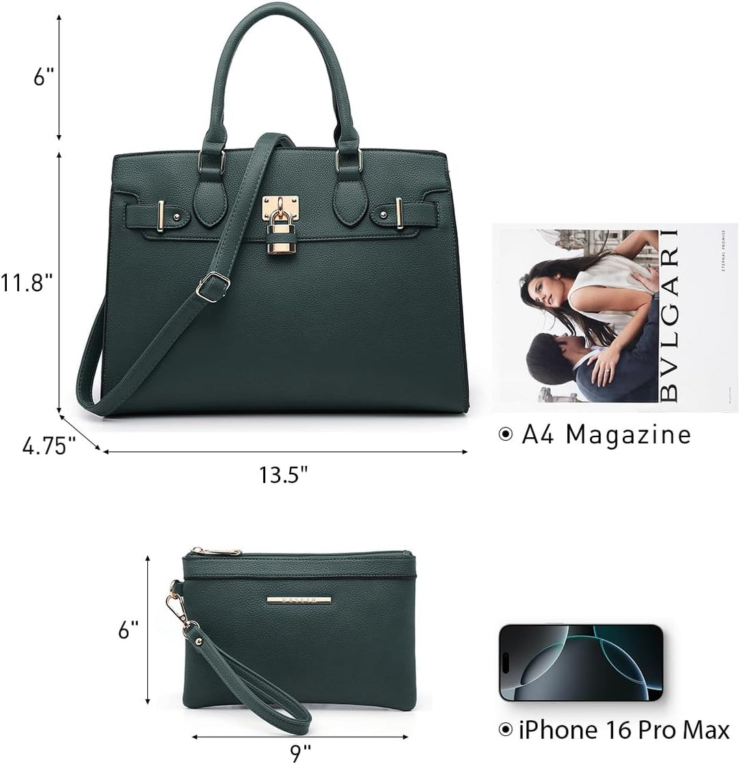 Dasein Women Handbags and Purses Ladies Shoulder Bag Top Handle Satchel Tote Work Bag with Matching