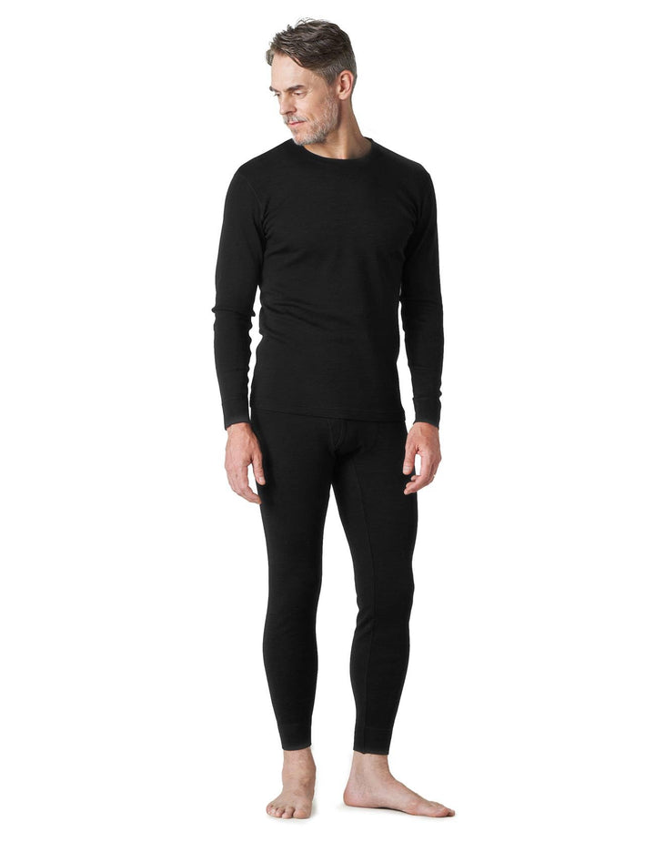 LAPASA Herren 100% Merinowolle Thermounterwäsche Set, Premium Merino Wolle Unterhemd & Unterhosen, T