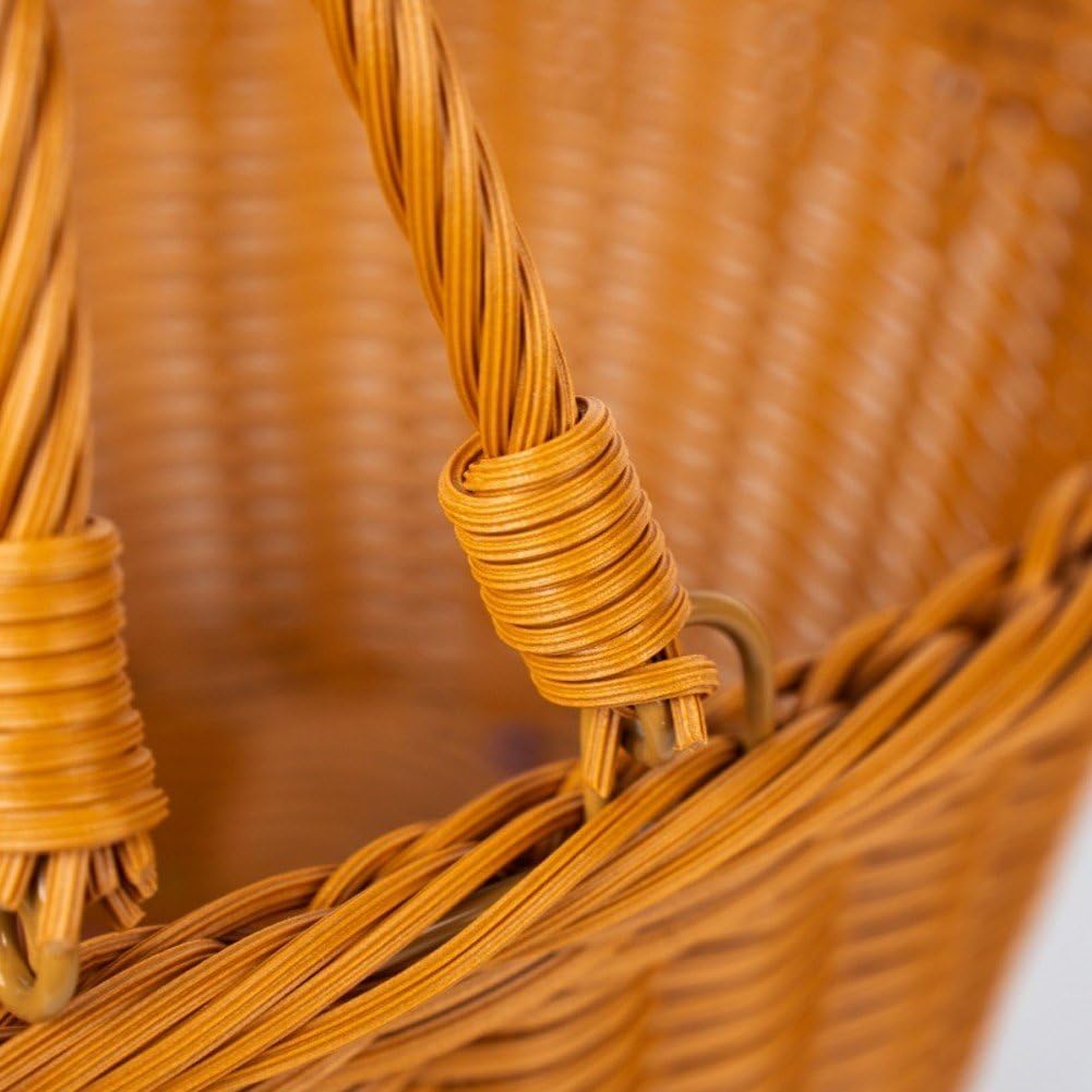 Picknickkorb Griff, Rattan-aufbewahrungskorb, Einkaufskorb, Gewebt, Leerer Picknick-aufbewahrungskor