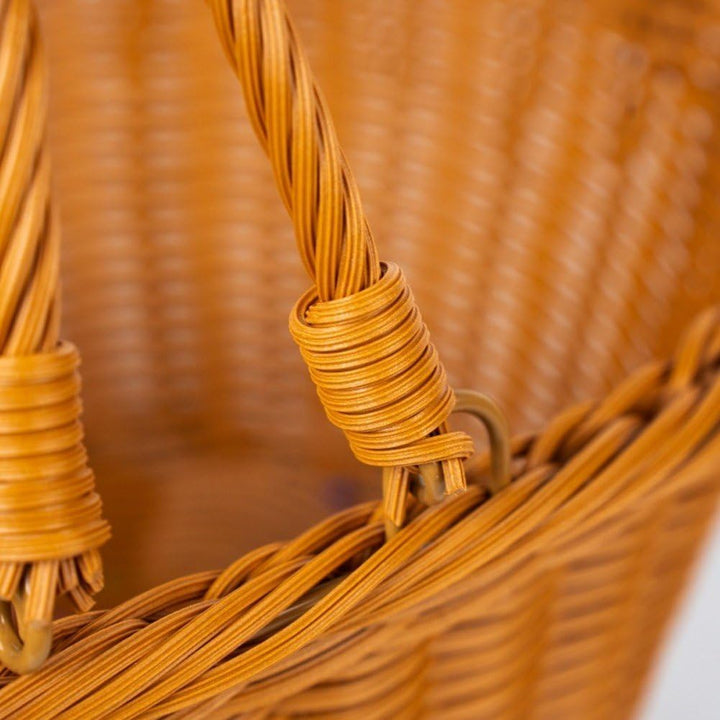 Picknickkorb Griff, Rattan-aufbewahrungskorb, Einkaufskorb, Gewebt, Leerer Picknick-aufbewahrungskor