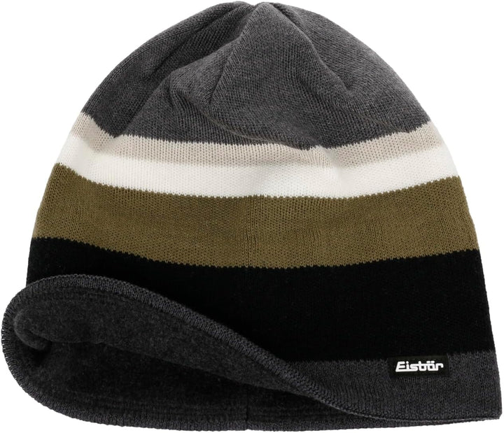 Eisbär Miron 2.0 Beanie Strickmütze Wintermütze Streifenmütze Skimütze Mit Futter, khaki