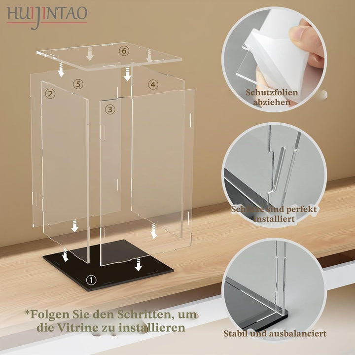 LANSCOERY Acryl Vitrine Selbstmontage Showcase Display case Schaukasten Boxen für Spielzeug Modell S