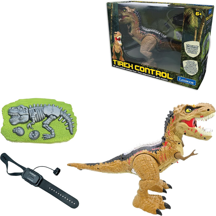 Lexibook - RC Tyrannosaurus Control, Realistischer Dinosaurier, Gliederbewegungen, Brüllen, Rauch Sp