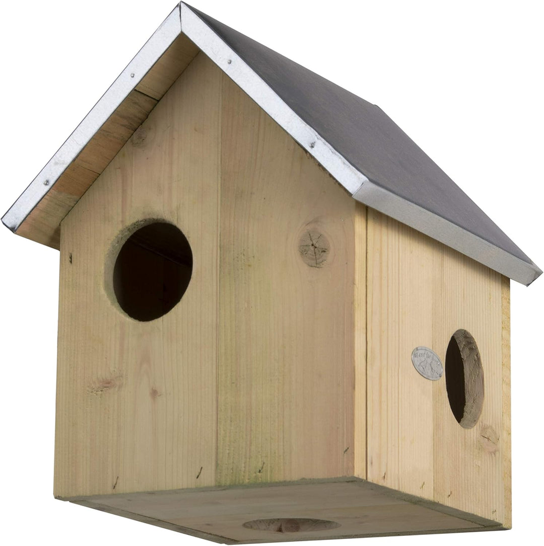 Esschert Design Futterhaus, Futterstation für Eichhörnchen mit Metalldach, DREI Eingänge, ca. 25,3 c