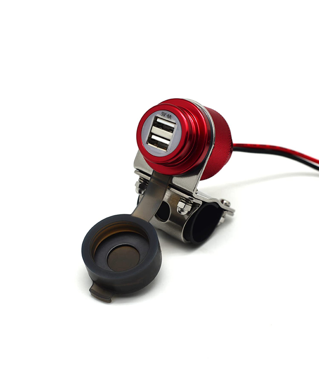 Cliff Top 4A 20W USB-Ladegerät für Motorräder aus Aluminium, mit magnetischem Netzschalter, strapazi
