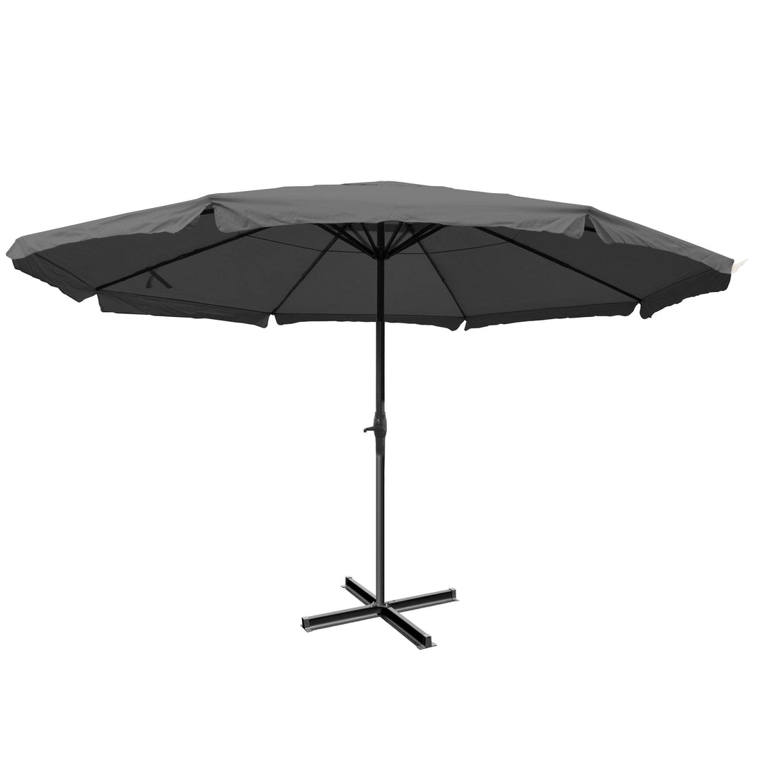 Sonnenschirm Meran Pro, Gastronomie Marktschirm mit Volant Ø 5m Polyester/Alu 28kg ohne Ständer anth
