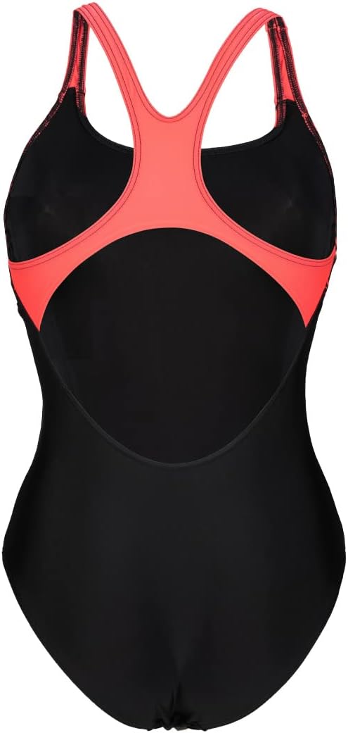 ARENA Damen Women's Swim Pro Back Graphic One Piece Swimsuit (1er Pack), Black-fluo Red