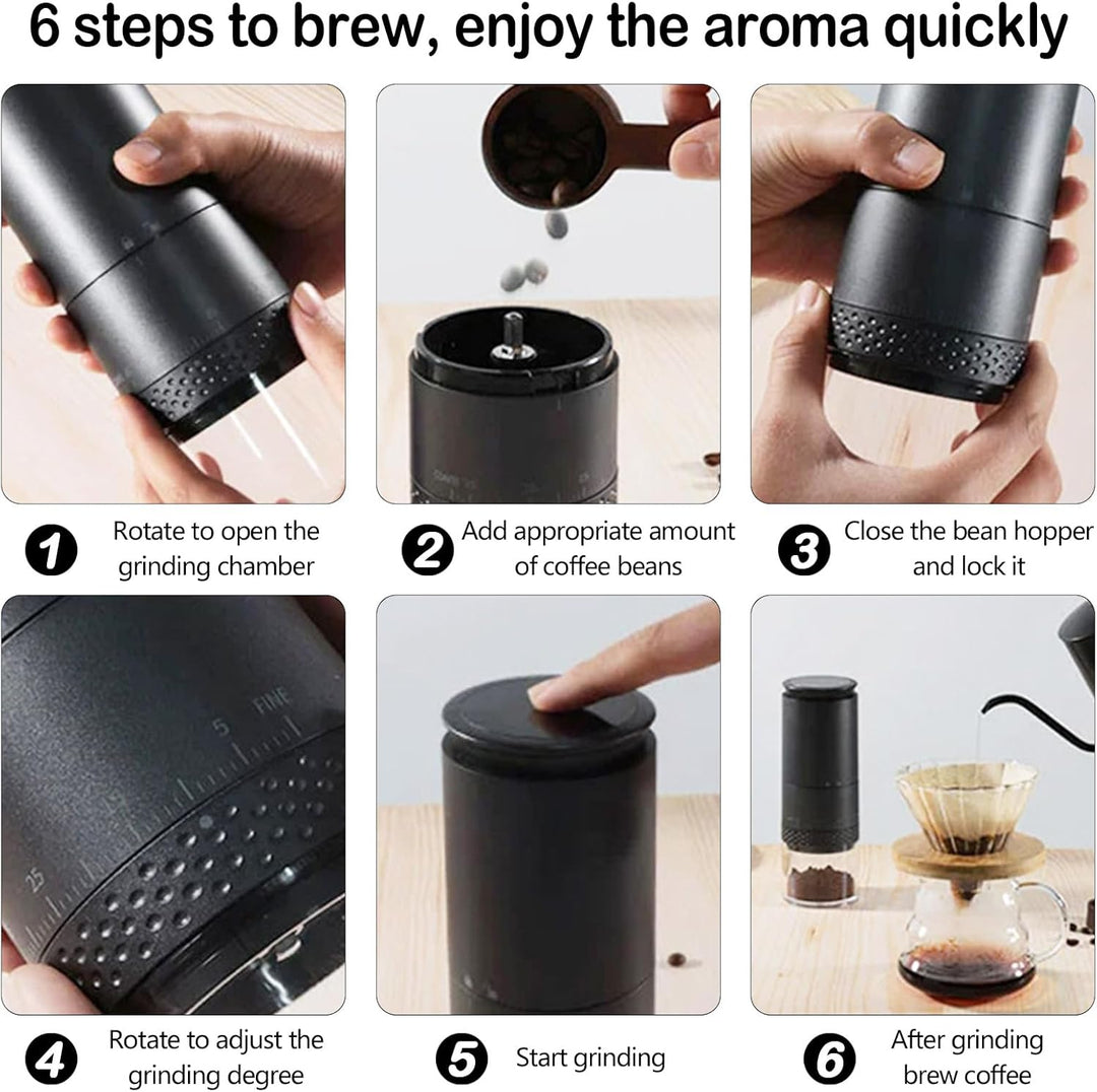 Kaffeemühle Elektrisch, Keramik Kegelmahlwerk Kaffeebohnenmühle Elektrisch mit Einstellbarer Grobhei