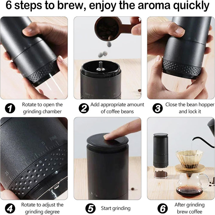 Kaffeemühle Elektrisch, Keramik Kegelmahlwerk Kaffeebohnenmühle Elektrisch mit Einstellbarer Grobhei
