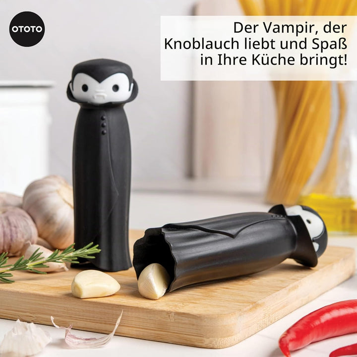OTOTO OT964 Knoblauchschäler, Silikon, Schwarz Grac N' Roll, Grac N' Roll