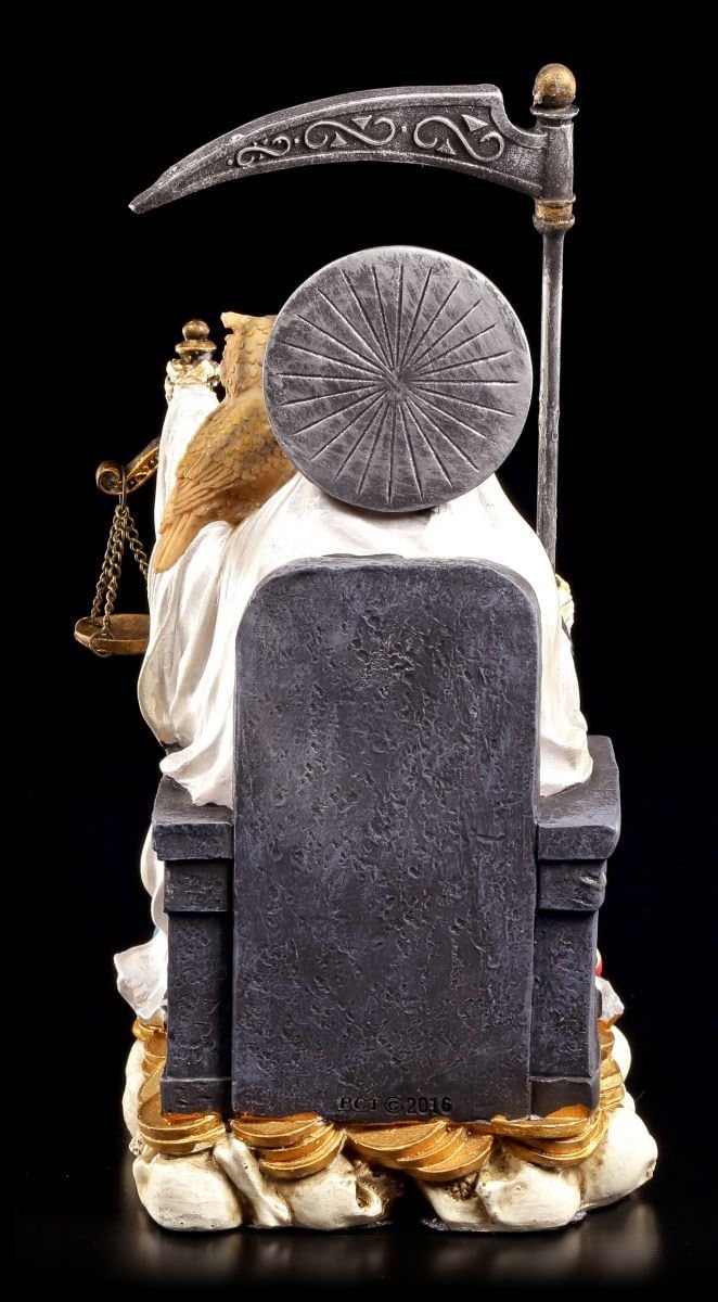 La Santa Muerte Figur weiss sitzend - Sensenmann Reaper Mexiko Deko Altar