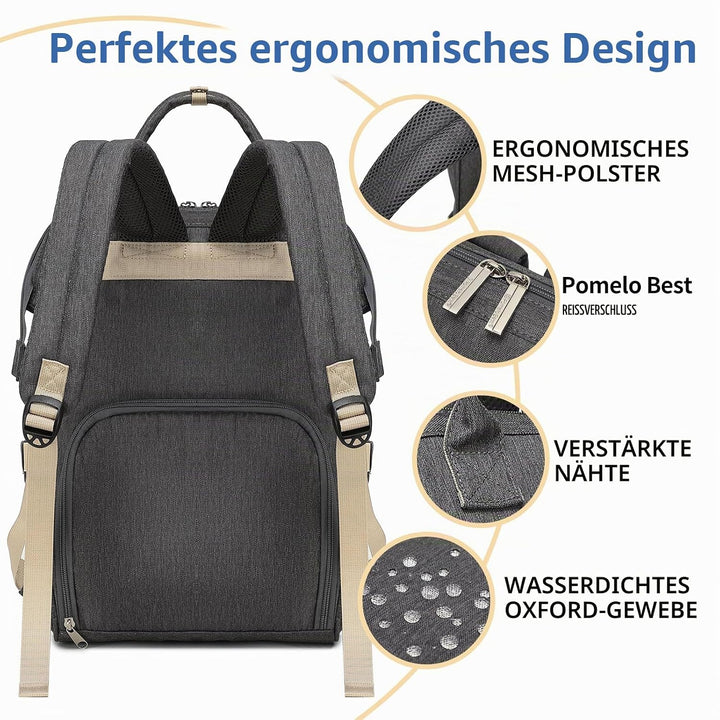 Pomelo Best Baby Wickelrucksack stylische Wickeltasche Rucksack mit Haken wasserdicht multifunktiona