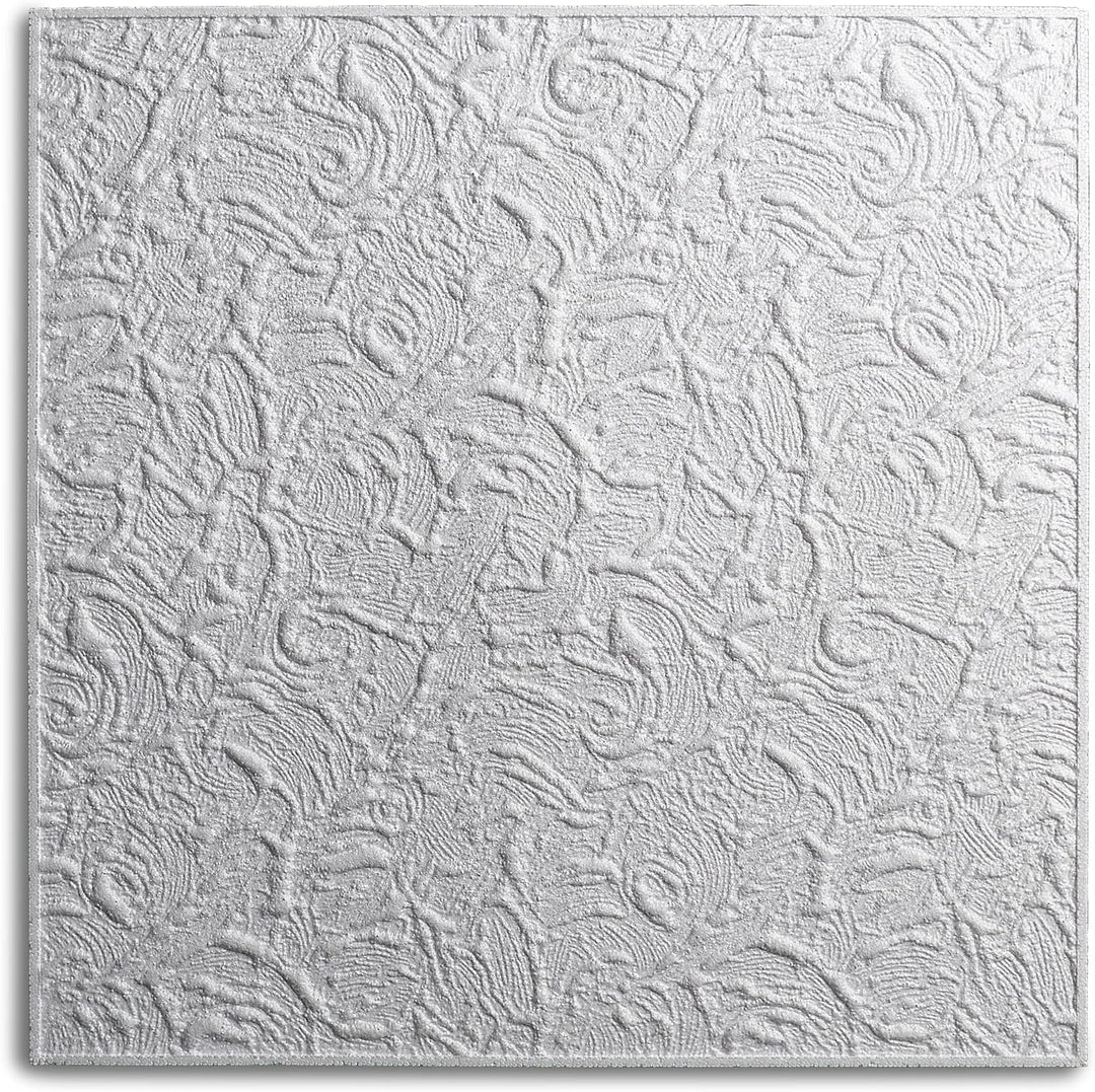 Decosa Deckenplatten PARIS - 40 Platten = 10 m2 - Edle Deckenpaneele weiss in Putz Optik - Dekor Pan