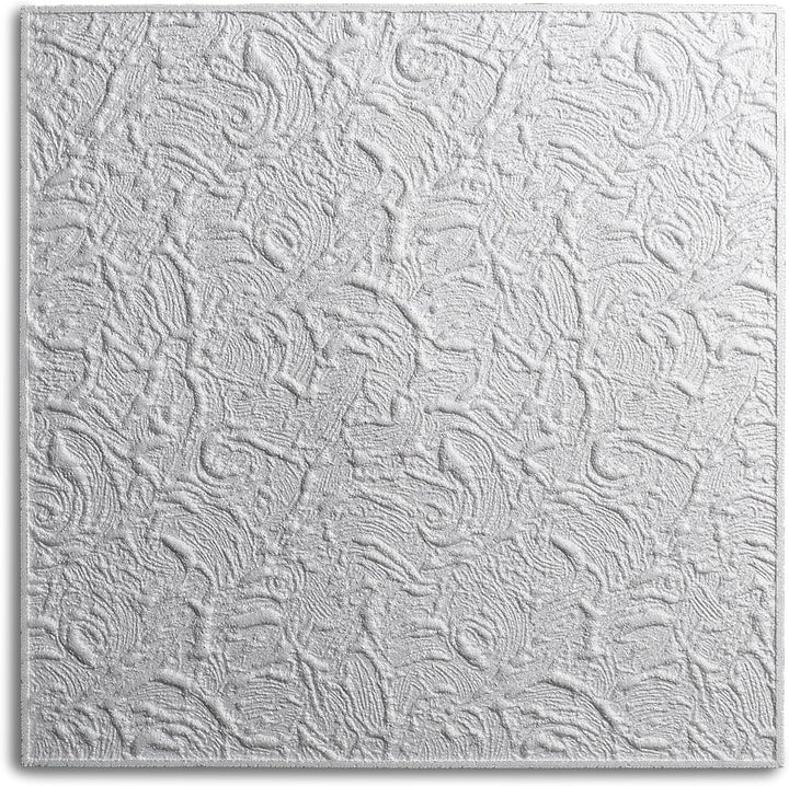 Decosa Deckenplatten PARIS - 40 Platten = 10 m2 - Edle Deckenpaneele weiss in Putz Optik - Dekor Pan