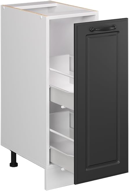 Vicco Apothekerschrank R-Line, Anthrazit Landhaus/Weiss, 30 cm ohne Arbeitsplatte Anthrazit Landhaus