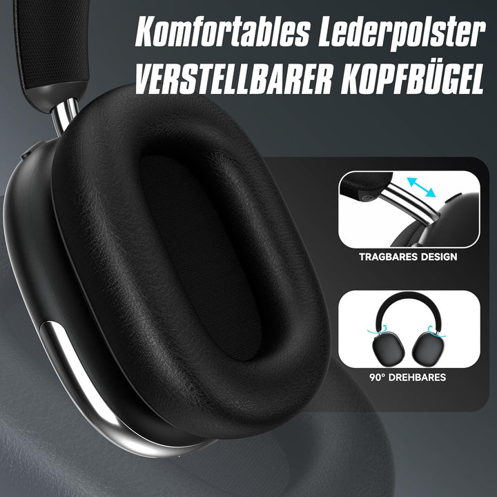 Freepods 120H Spielzeit Bluetooth ANC/ENC Over-Ear-Kopfhörer Aktive Geräuschunterdrückung drahtlos,