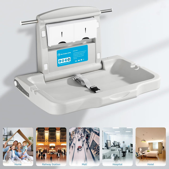 Wickelkommode Wandmontierter Wickeltisch Faltbare Wickelkommode Gewerbliche Toiletten Horizontal HDP