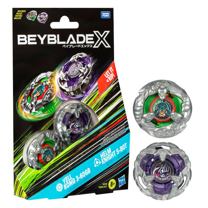 Beyblade X Yell Kong 3-60GB and Helm Knight 5-80T Kreisel Dual Pack, Set