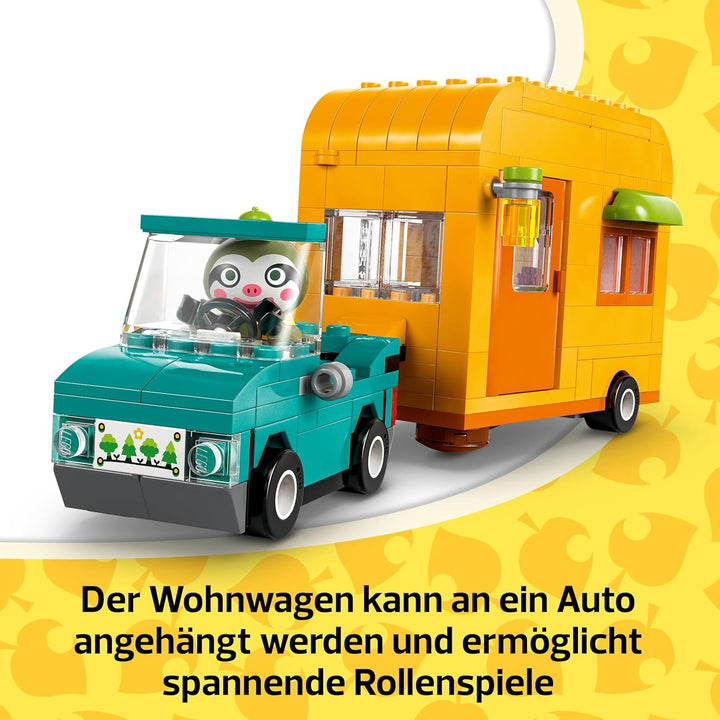 LEGO Animal Crossing Gerds Wohnwagen & Gärtnerei, Bauset für Rollenspiele, Spielzeug Auto für Kinder