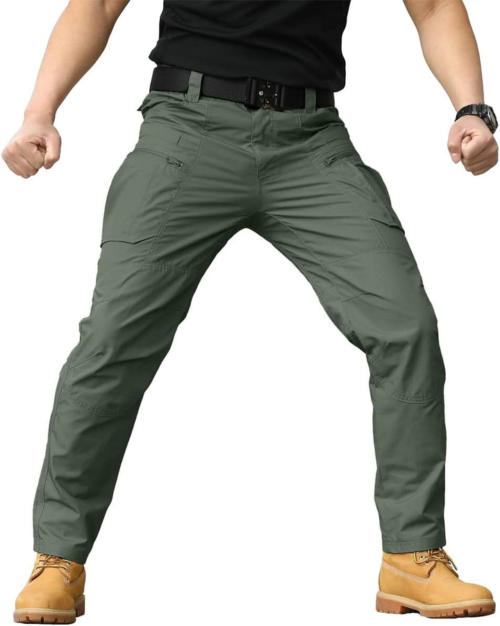 CARWORNIC Herren Taktische Hose wasserdichte Cargo Hose Militär Outdoorhose 34W / 32L Armee-grün, 34