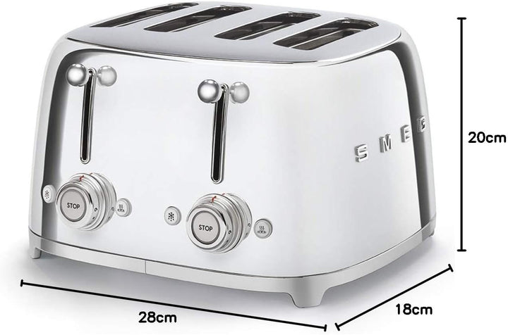 Smeg TSF03SSEU Toaster, 2000, Metall, Chrome