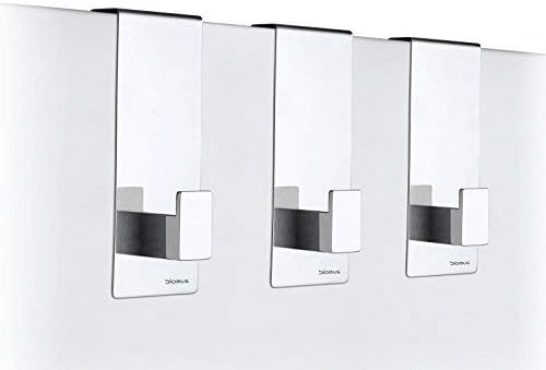 blomus -MENOTO- Set 3 Türhaken aus poliertem Edelstahl, Wandhaken starke Ausführung, Türgarderobe zu