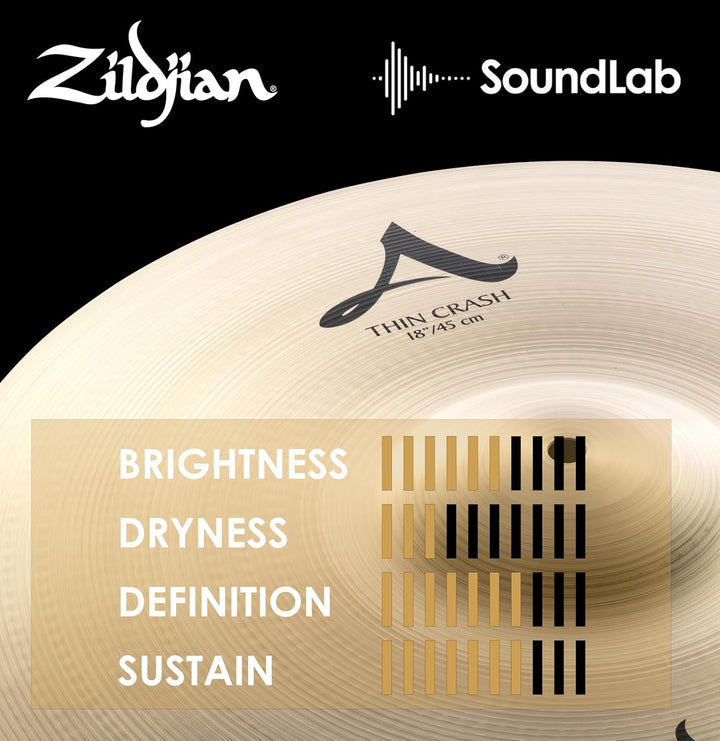 Zildjian A Zildjian Series - 18" Thin Crash Cymbal MultiColored 18 Zoll Thin, 18 Zoll Thin