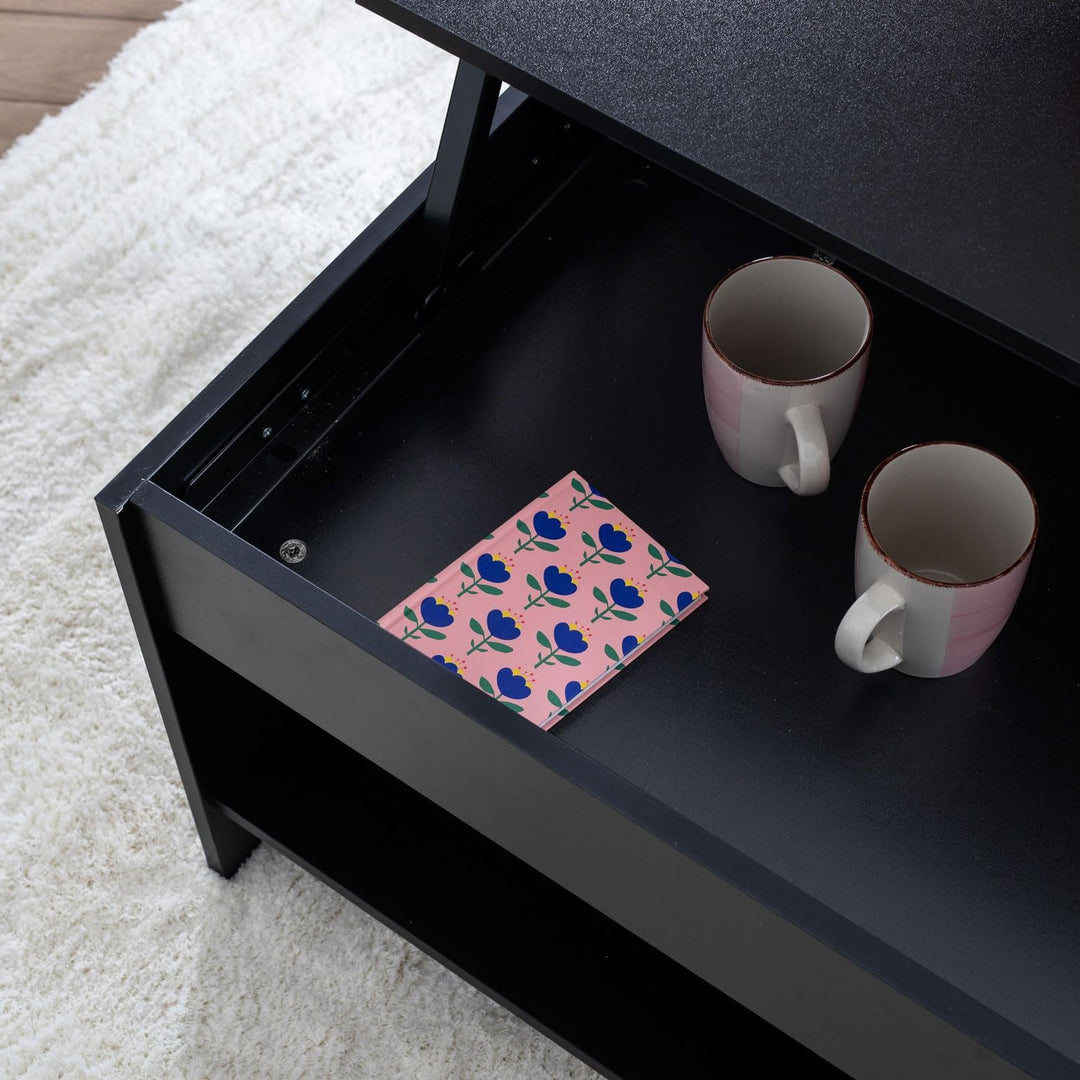 Happy Garden Couchtisch mit hochklappbarer Platte schwarz Hedda
