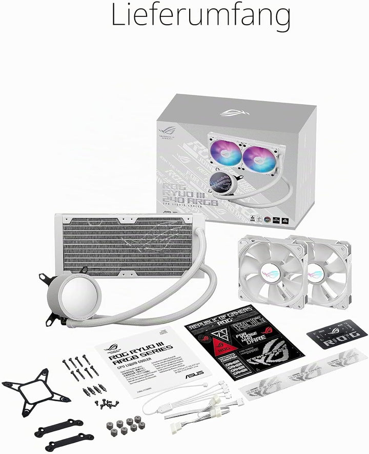 ASUS ROG Ryuo III 240 ARGB White Edition All-in-One-Flüssig-CPU-Kühler (2x adressierbare 120 mm ARGB
