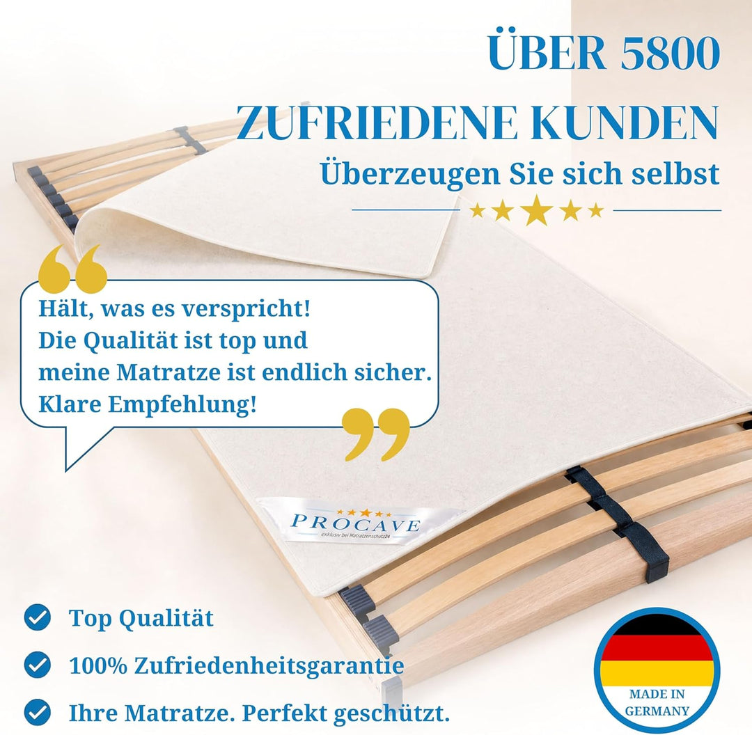 PROCAVE | Hochwertiger Filzschoner für Lattenrost | Schützende Matratzenunterlage 150x210 cm | Atmun